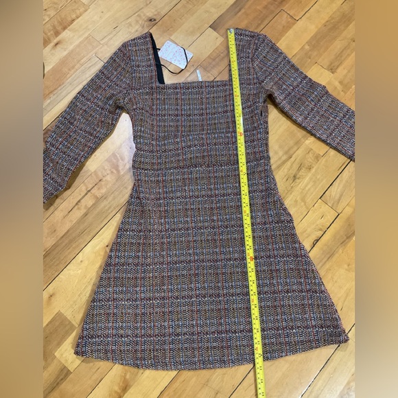 Free People Uptown Girl Mini Dress Brown Multi Color Size 4 - Picture 7 of 14